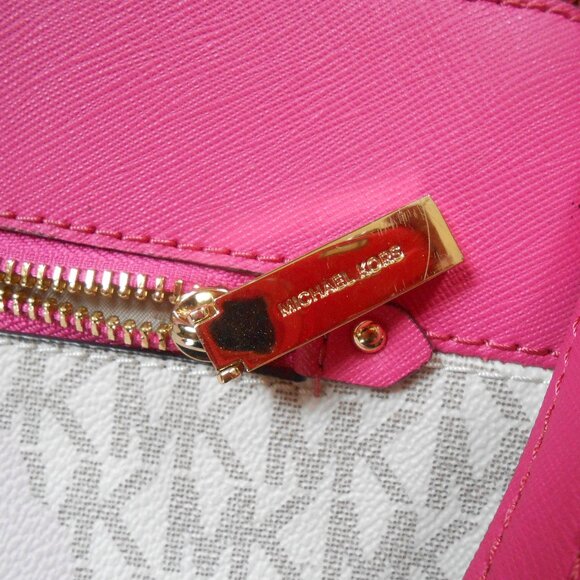 MICHAEL KORS HAILEE SATCHEL-BAG-PURSE-PINK FLORAL-GOLD TRIM - Picture 4 of 10